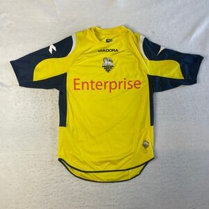 Diadora Soccer Jersey Mens Medium Yellow Martinez 9 Short Sleeve Athletic